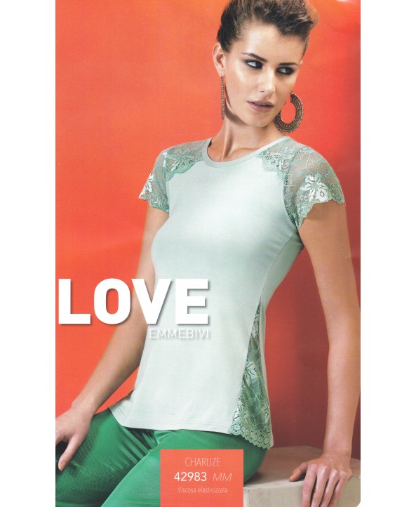 Love Emmebivi дамска блуза с дантелен ръкав 